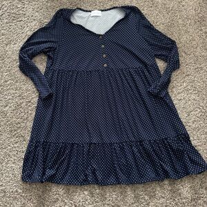 French Grey | Polka Dot Babydoll Dress